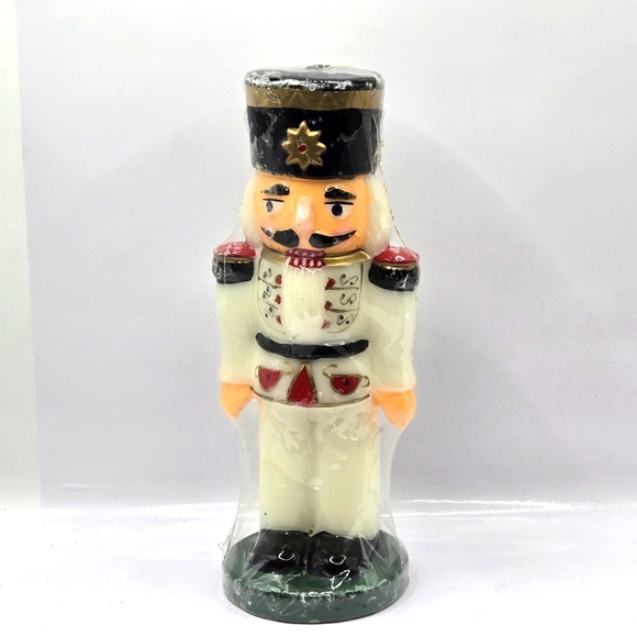 Toy Soldier Christmas Nutcracker Wax Candle Holiday 8.5" H Vintage Collectible - Picture 1 of 16
